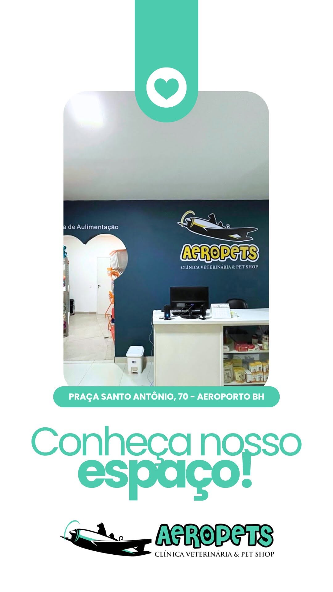 Recepção e espaço da Aeropets